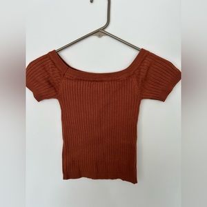 Forever 21 Brown Short Sleeve Cropped Sweater Size S